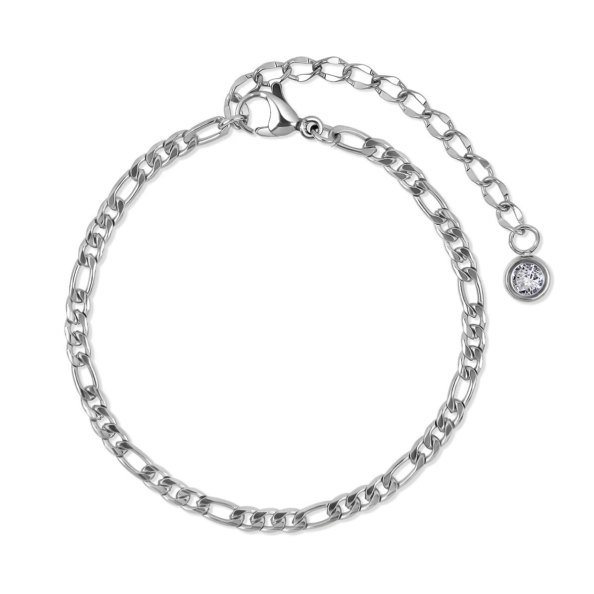 Glamour Cubic Zirconia Bracelet Set - Silver