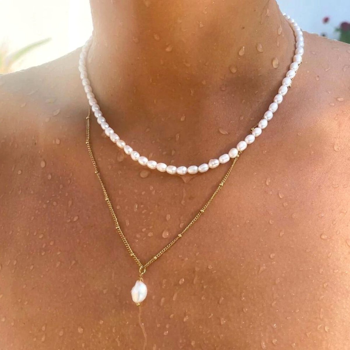 Mix Aloha Double Necklace Plated in 18k Gold