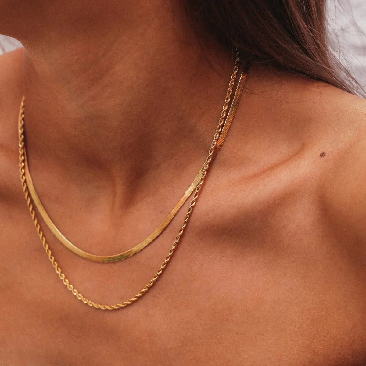 Melina Necklace Set, 18k Gold Plated