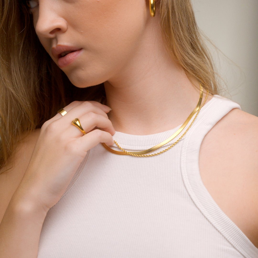 Melina Necklace Set, 18k Gold Plated