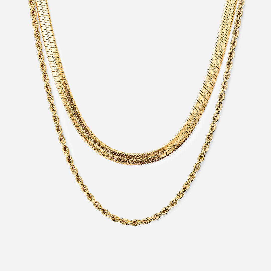 Melina Necklace Set, 18k Gold Plated