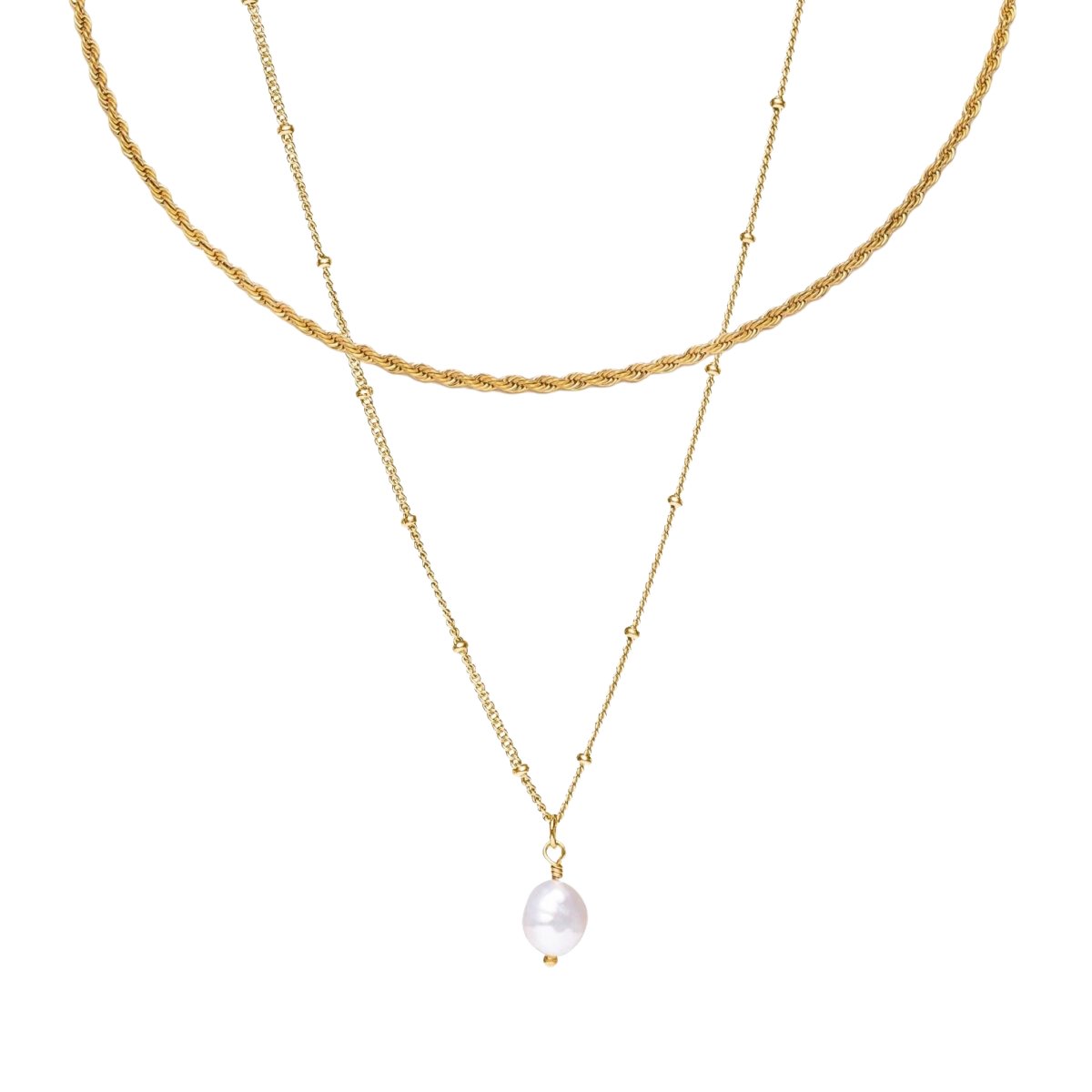 Mix Everyday Double Necklace Plated in 18k Gold
