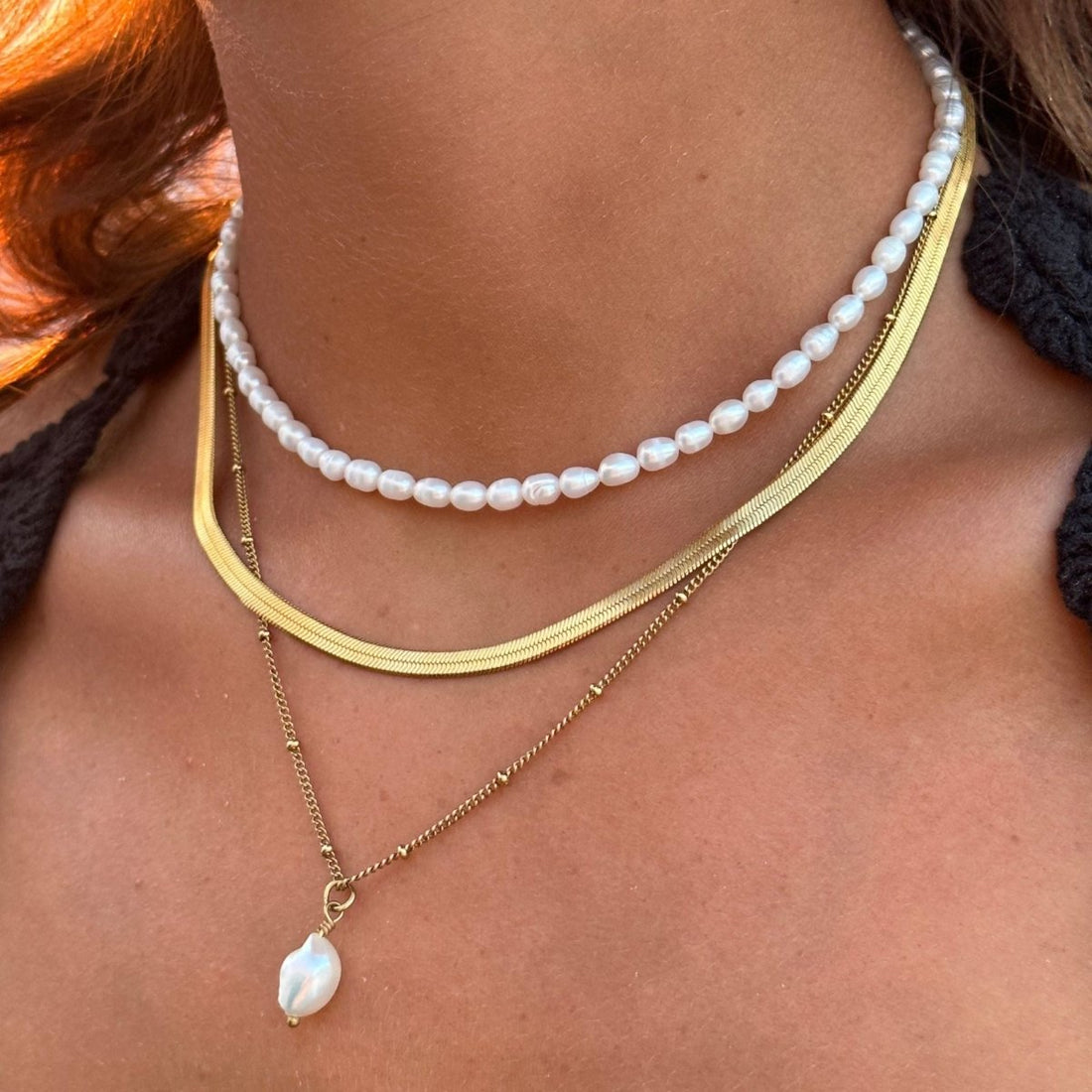 Mix Noronha Triple Necklace Plated in 18k Gold