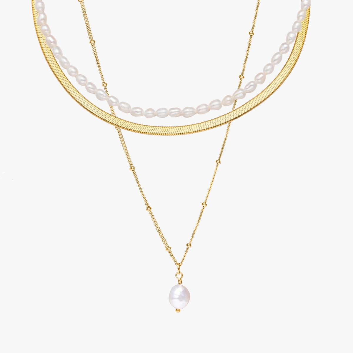 Mix Noronha Triple Necklace Plated in 18k Gold