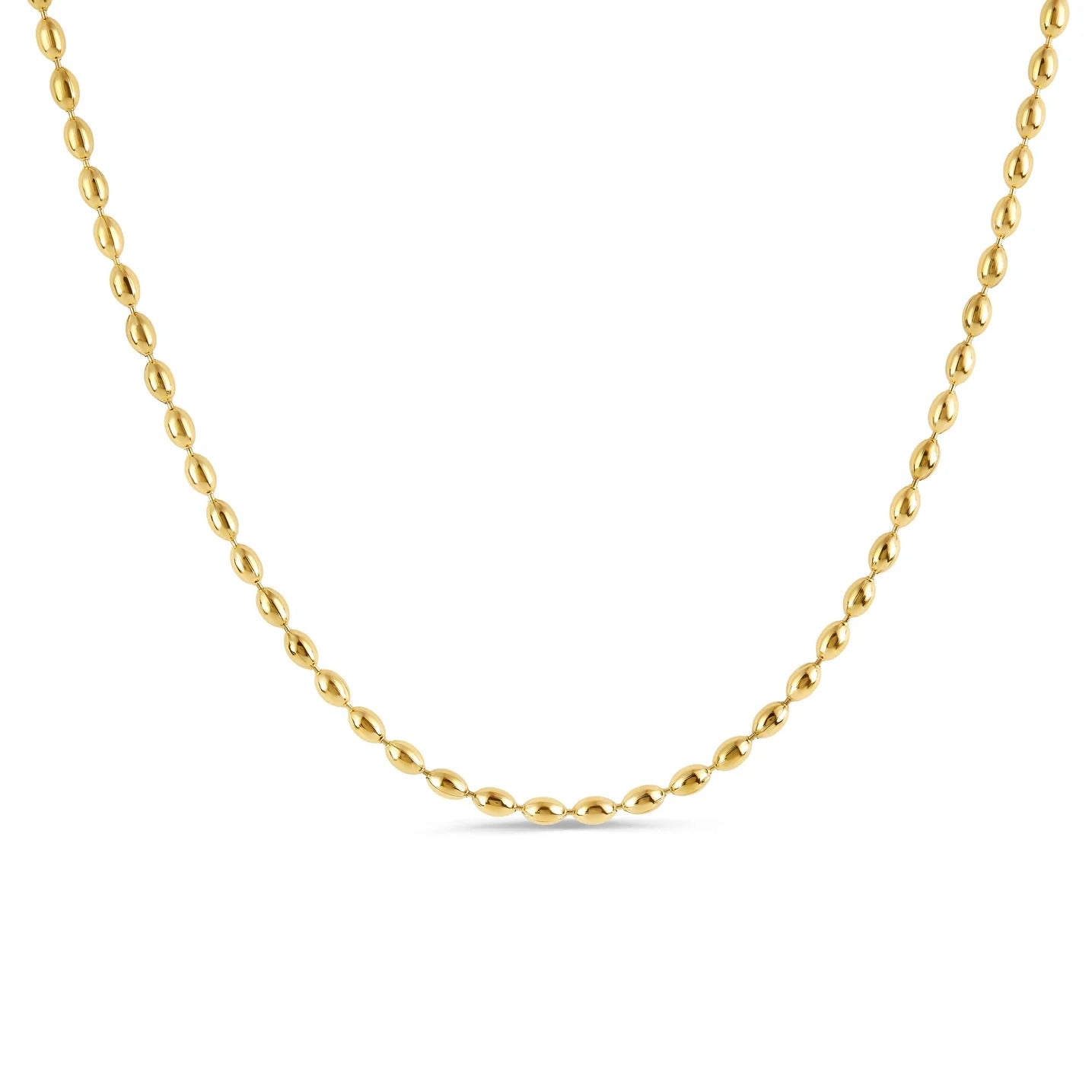 Necklace with Beads, 18K Gold Plated