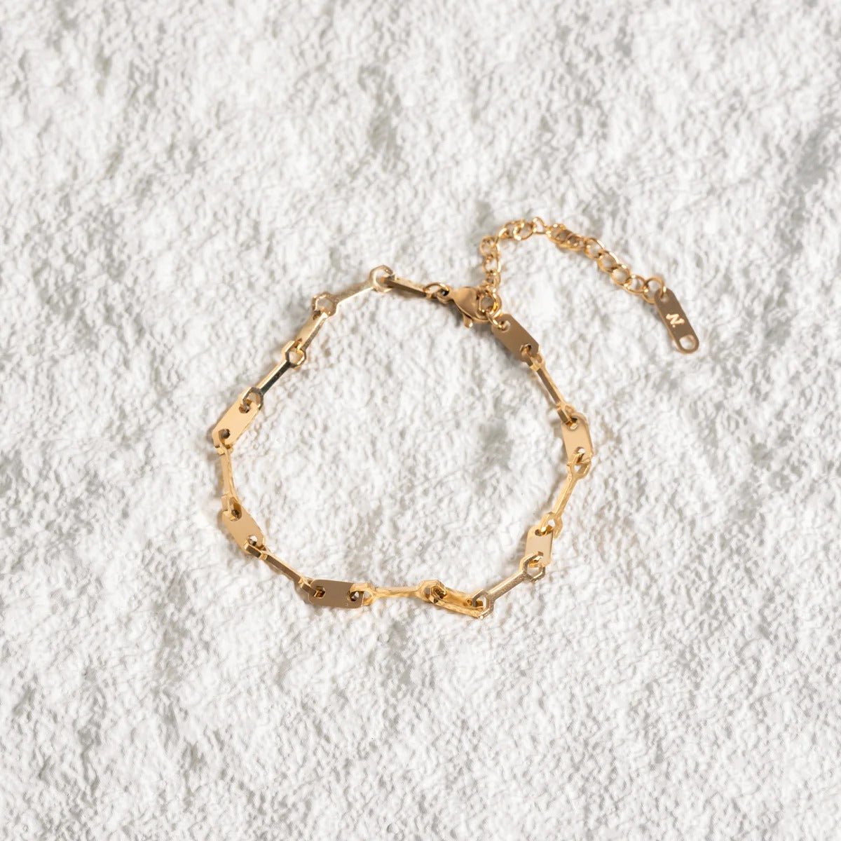 18K Gold Plated Tablet Link Chain Bracelet