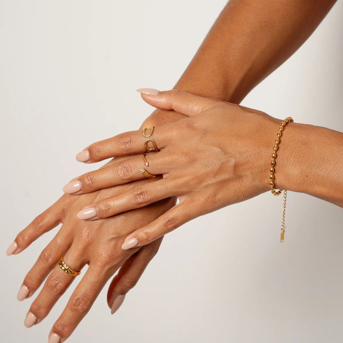 Bracelet with Beads, 18K Gold Plated