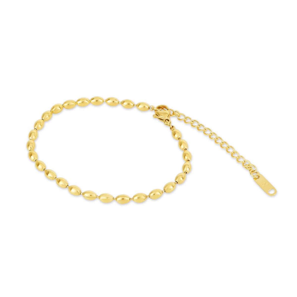Bracelet with Beads, 18K Gold Plated
