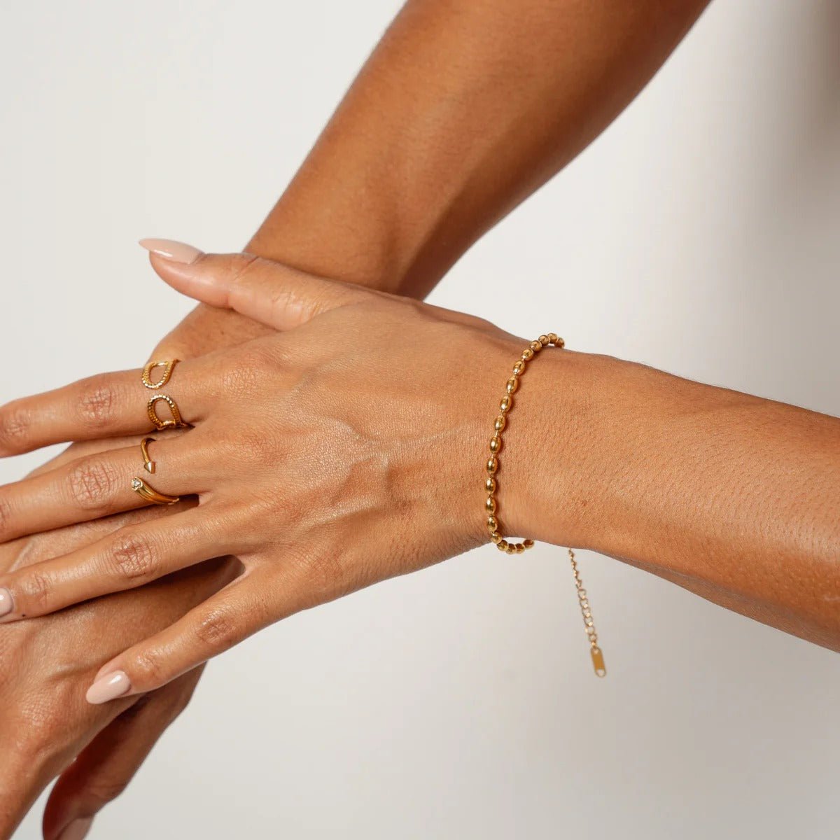 Bracelet with Beads, 18K Gold Plated