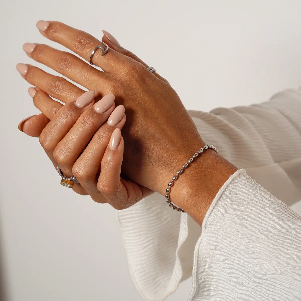 Beaded Chain Bracelet - Silver