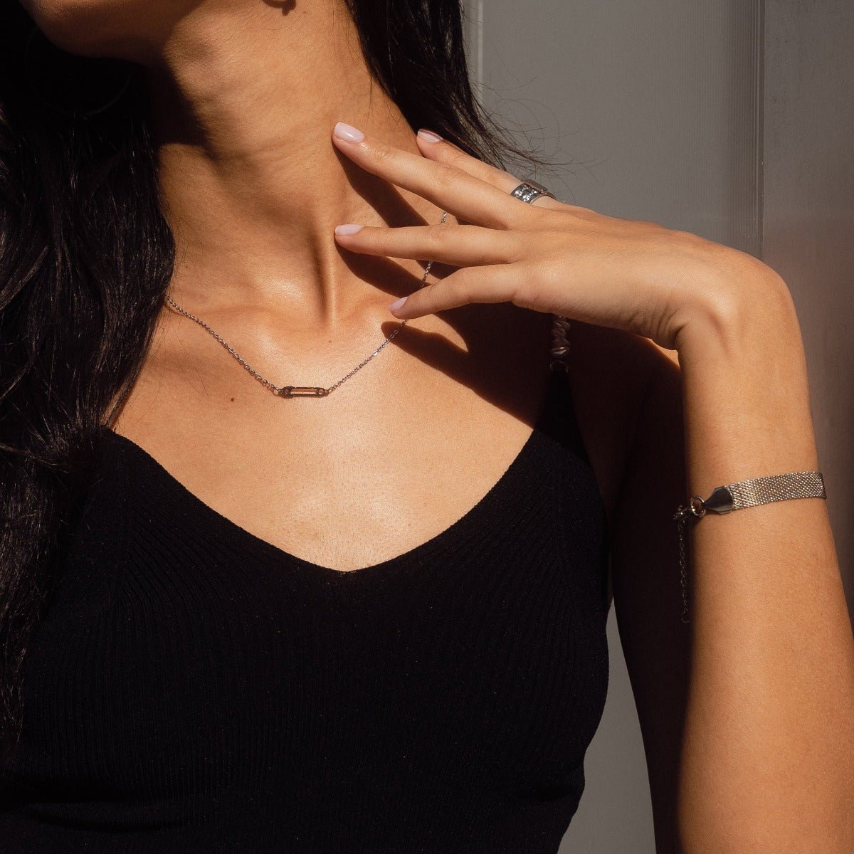 Plain Woven Bracelet - Silver