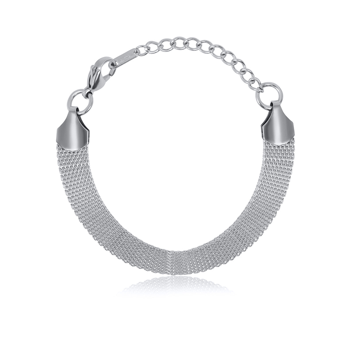 Plain Woven Bracelet - Silver
